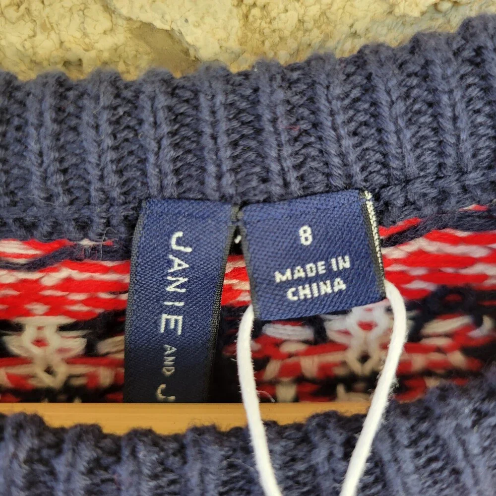 Janie & Jack Fair Isle Knit Winter Holiday Christmas boys Sweater  Size 8